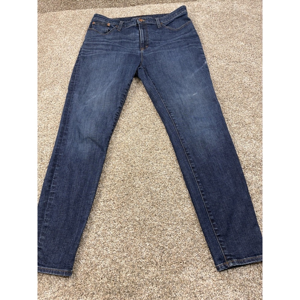 Women's J Crew Denim Curvy Toothpick‎ Dark Wash Stretch Jeans Size 32 #0073